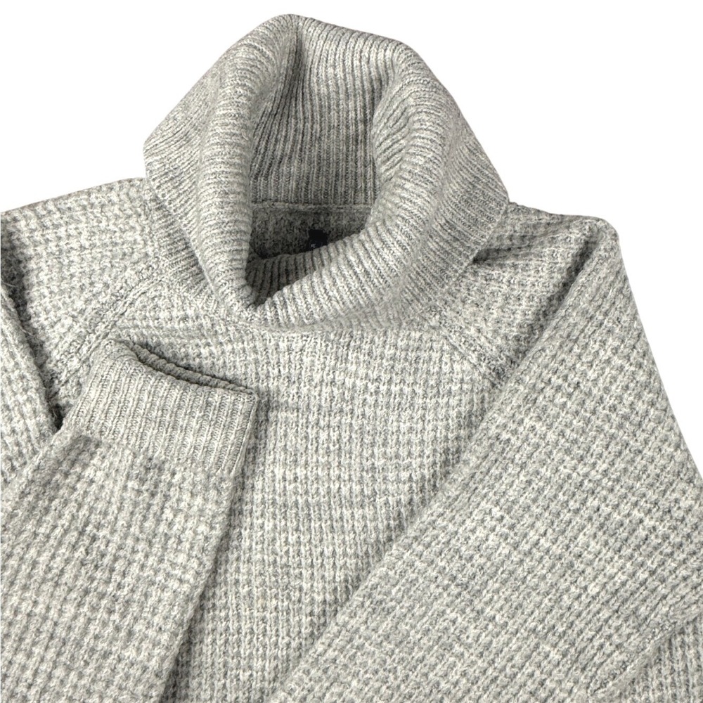 Kuhl Womens Gray Waffle Knit Cowl Neck Sweater Curved Hem Small